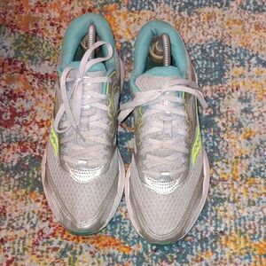 Saucony Women's Silver and Light Blue Athletic Shoes